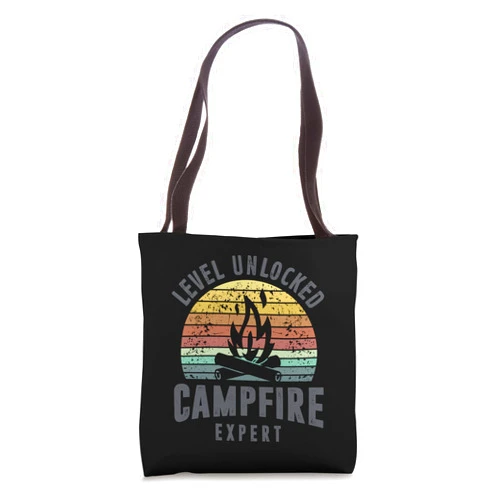 TooMerch Campfire Expert Campfire Expert Level Unlocked Best Adventure Traveler Group Tote Bag