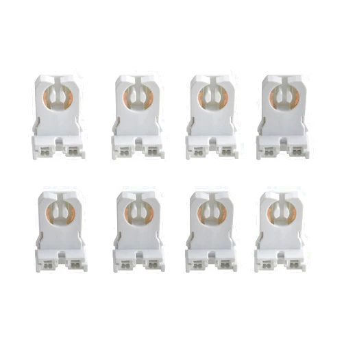 YAFIYGI 8 Pack Non Shunted T8 Lamp Holder Socket Turn Type for LED Fluorescent Tube Replacements Retrofit Kit Parts White