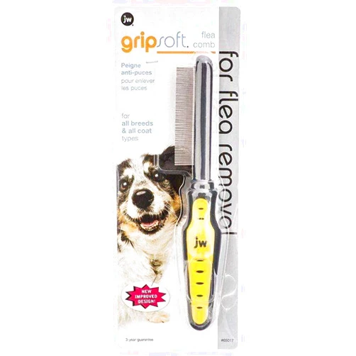 JW Pet Company GripSoft Flea Comb for Dogs