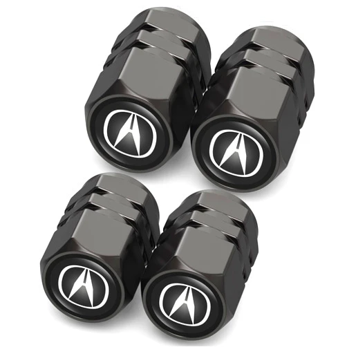 DSVI Tire Valve Caps, Valve Stem Caps Fit Acura CDX NSX RDX RLX TLX TLX-L, Alloy Car Tire Caps for Corrosion Resistant Leak-Proof Car Accessories, Black