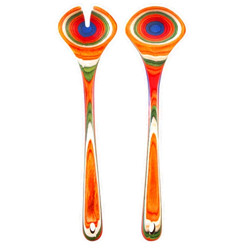 Totally Bamboo Baltique Marrakesh Collection Wooden Salad Serving Utensils Set, 11-3/4
