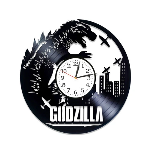 Kovides God of Destruction Room Art Lp Vinyl Retro Record Wall Clock Vintage Birthday Gift for Man King of The Monsters Gift Comics Clock Movie Art Xmas Gift Idea