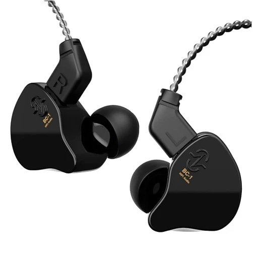 YINYOO CCZ Melody in Ear Monitors Wired Earbuds in Ear Headphones Without Microphone IEM HiFi Bass with 1DD 1BA, Ear fins, 4N OFC Cable for Musicians, Singer, on Stage, Studio (Nomic, Dark Black)