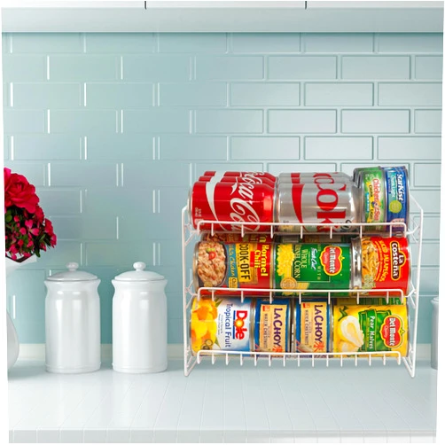 Atlantic Gravity-Fed Compact Single Can Rack - Kitchen Organizer, Durable Steel Construction, 3-level storage capacity, fits most pantries, PN 1002N in galvanized steel (Updated)