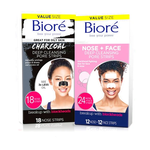 Bioré Nose+Face 24ct Pore Strips with Bioré Charcoal 18ct Nose Strips