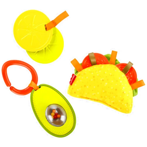 Fisher-Price Tiny Treats Gift Set, 3 pretend food infant teething toys