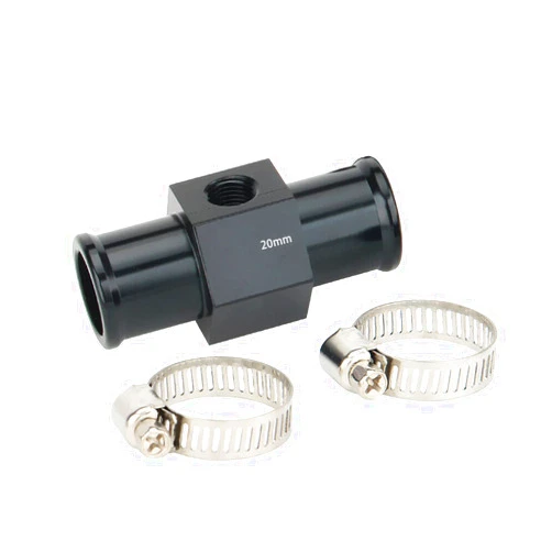BAGARAATAN Black Aluminum Water Temp Meter Temperature Gauge Joint Pipe Radiator Sensor Adaptor Attachment Hose Clamps 20mm