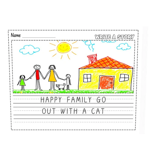 Eaasty 100 Sheets Story Writing Paper Handwriting Practice Paper for Kids Kids Journal with Picture Story Space and Dotted Lines 11x8.5