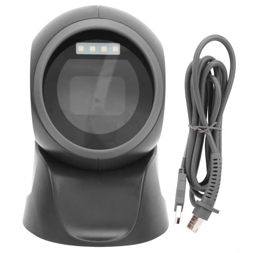 BORDSTRACT 2D 1D Desktop Barcode Scanner Omnidirectional Hands Free USB Wired Barcode Reader Continuous Scan Automatic Image Sensing Recognizer for POS PC Supermarket Bookstore Retail Mall