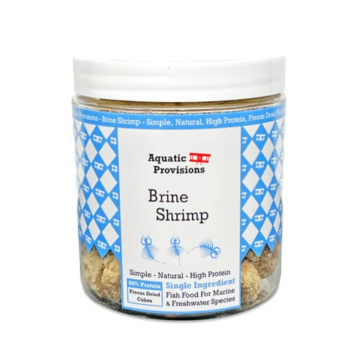 Aquatic Provisions Freeze Dried Brine Shrimp Cubes 0.88 oz, Fish Food for Freshwater and Marine Aquarium Species