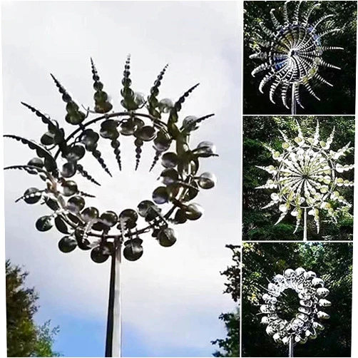 NAPQUINA Wind Spinners for Yard and Garden, Metal Wind Sculptures Spinners, Metal Windmill Yard Art Decor for Patio Lawn
