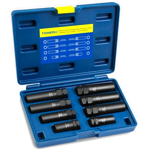 Thinkpro Wheel Lock Removal Kit - 8 Piece SAE & Metric Lug Nut Key Set for Easy Removal of Locking Lug Nuts on Aftermarket and Factory Wheels