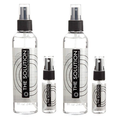 Ron's Optical The Solution Lens Cleaner Spray | Pack of 2-8oz & 2-1oz Alcohol Free Eyeglass Lens Cleaning Spray for Glasses, Lens, Screens
