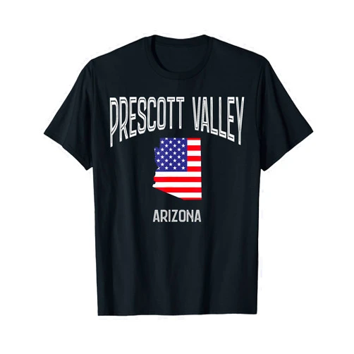 Prescott Valley Arizona AZ American Flag Souvenir Prescott Valley Arizona AZ Throwback Vintage USA Flag T-Shirt