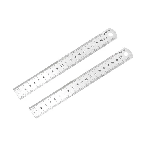 uxcell Straight Ruler 20cm 8 Inch Metric Stainless Steel Measuring Tool with Hanging Hole 2pcs