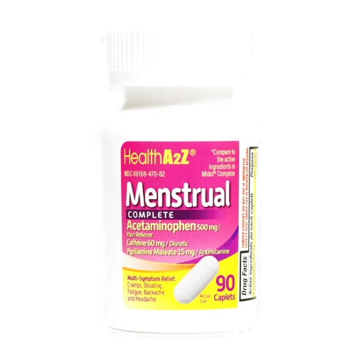 HealthA2Z® Menstrual Complete Pain Relief Tablets | 90 Counts | Relieves Cramps, Bloating, Fatigue, Backache & Headache