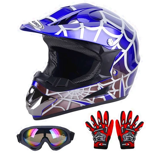 Oumurs DOT Youth Dirt Bike Helmet,Kid ATV Helmet, for Youth Boys Girls 5-14 Ages,Four Wheeler Helmet Kids, Motocross BMX MX UTV Snowmobile Go Kart Full Riding Dirt Bike Racing Skateboard Baseball