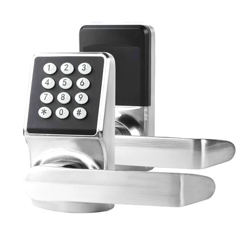 Cielsa Dawn Electronic Door Lock with Door Handle,Keypad Door Lock with Handle,Door Lock with Code-Fob-Key, Keyless Entry Door Lock for Front Door(Brushed Nickel,1pack)