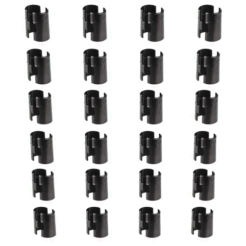 Alera Wire Shelving Shelf Lock Clips, Plastic, Black, Bundle of 24 Clips