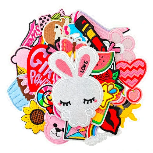 TXSN Iron on Patches for Girls, Assorted Embroidered Iron on/Sew on Decorative Applique Patches for Kids Clothing, Pants, Backpacks, Hats, Jeans