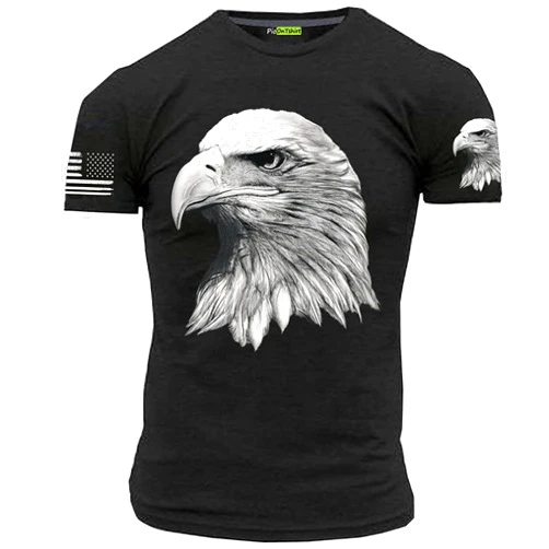 Picontshirt American Bald Eagle T-Shirt Men's Patriotic Shirts