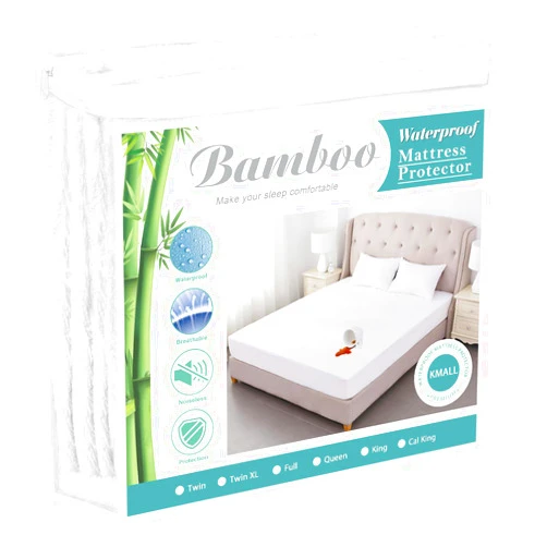 Kmall Waterproof Mattress Protector California king Size Cooling Mattress Protector Pad Cover Breathable Fitted Sheet Style Deep Pocket Soft Noiseless Mattress protector Cal King