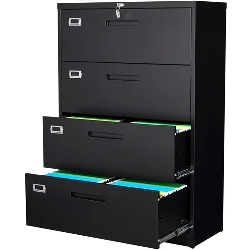 Fesbos Lateral File Cabinet with Lock, 4 Drawer Large Metal Filing Cabinet,Home Office Lockable Storage Cabinet for Hanging Files Letter/Legal/F4/A4 Size-Assembly Required