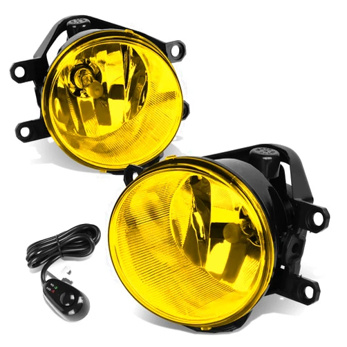 Auto Dynasty Compatible with Corolla/Highlander/Tundra / RX350 Pair of Bumper Driving Fog Lights+Switch (Amber Lens)