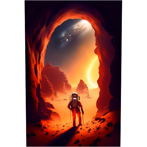 FICLUX Large Canvas Wall Art Astronauts on Mars Art Paintings Modern Artwork Decor for Living Room Bedroom Kitchen 30x45cm(12x18in) Unframed