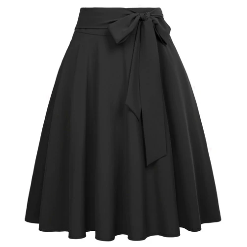 Belle Poque Women's High Waist A-Line Pockets Skirt Skater Flared Midi Skirt Vinage Skirt