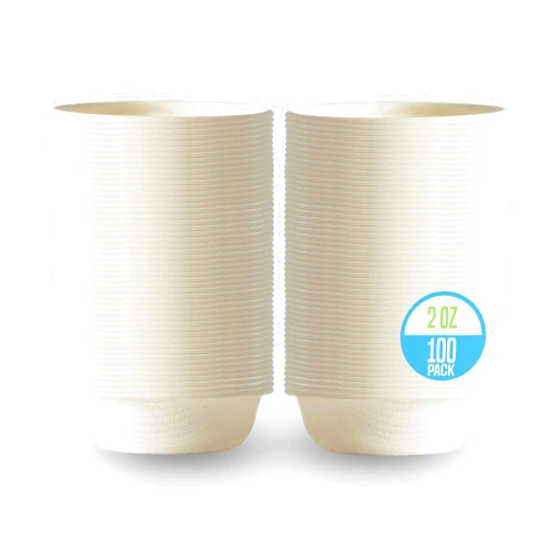 JOR Gecko Reptile Food and Water Cups, No More Soaking Dishes, Fits on Slim Ledges, No Food Waste, No Plastic Waste, Add to Compost or Isopod Tub, Essential for Multiple Gecko Tanks (2 oz, 100 Pack)