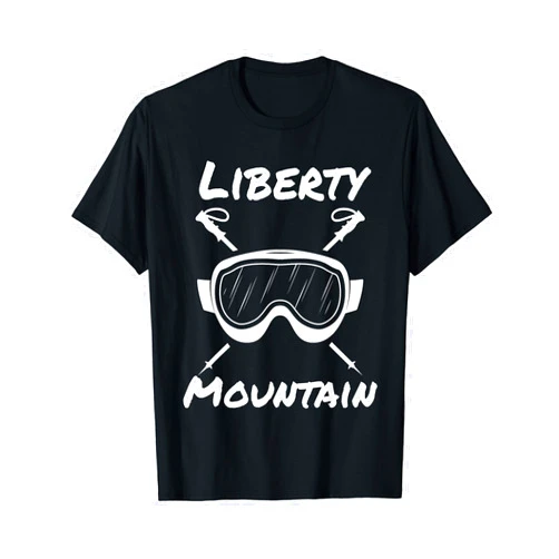 Mamaknows Liberty Mountain Liberty Mountain Pennsylvania Ski Skiing Skier Goggles Poles T-Shirt