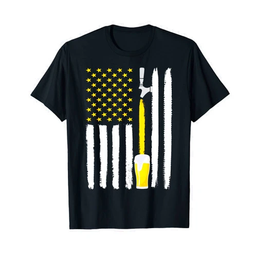 Beer Threads Co. Craft Beer American Flag USA 4th July Brewery T-Shirt