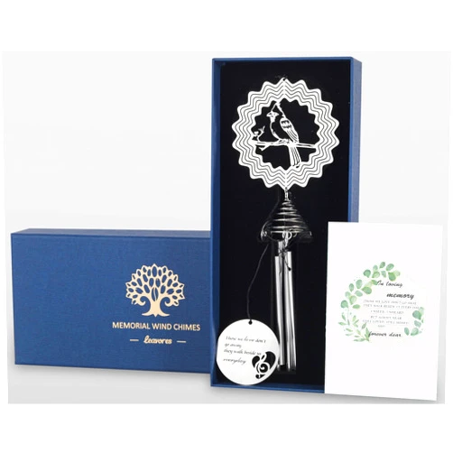 LEAVORES Cardinal Sympathy Wind Chime with Spinner - Memorial Wind Chimes for Loss of Loved One - Ideal Sympathy Gifts, Bereavement Gift Ideas, in Memory of Loved One Gifts