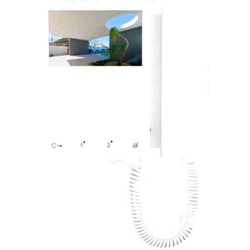 Generic Comelit - 6702W - Comelit Mini BM White Monitor, VIP - 4.3 ABS Plastic - Door Entry, Intercom System