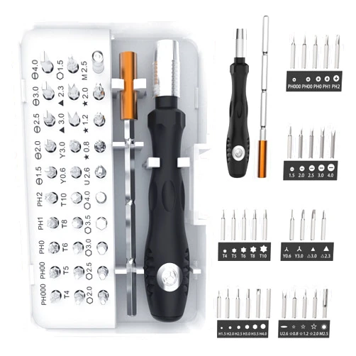 TKISZYZR 32 In 1 Small Screwdriver Set, Mini Magnetic Screwdriver Set – Contains 30 Bits Precision Repair Tool Kit, Torx Screwdriver Tool Sets for Eyeglass, Watch, Phones, Laptop, Computers, Toys