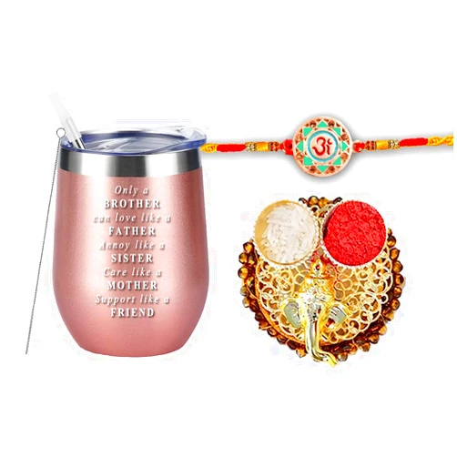 VibrantGujarat Rakhi with gift for brother | Rakhi for brother | rakhi for brother with gift set | Gift of blessing for brother on Raksha Bandhan | Designer Krishna Rakhi with Gift (Color9)