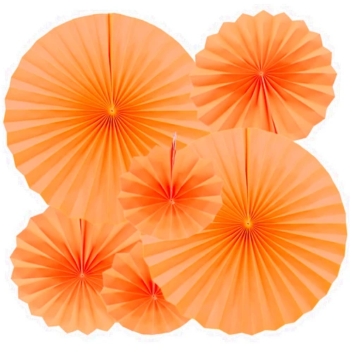 Yosawa 6Pcs Paper Fan Flowers Hanging Paper Fans Decoration for Birthday Wedding Christmas Graduation Theme Party （Orange）