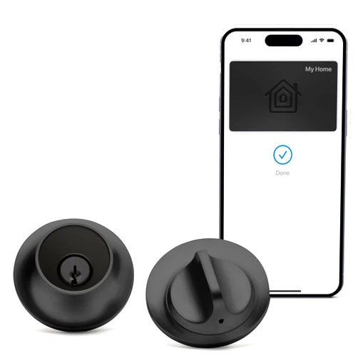 Level Lock+ Deadbolt Smart Lock - World's Smallest Smart Lock Plus Apple Home Keys - Level App for iOS & Android - Works with Apple Home (Matte Black)