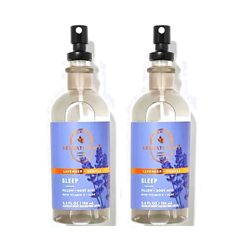 Bath & Body Works Aromatherapy Lavender Vanilla Stress Relief Pillow Mist, 5.3 Fl Oz, 2-Pack (Lavender Vanilla)