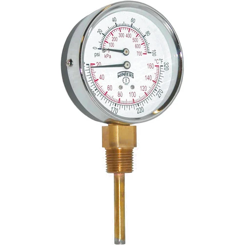 Winters Instruments Winters TTD Series Steel Dual Scale Tridicator Thermometer with 2