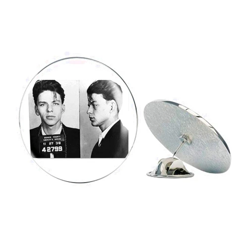 BRK Studio Frank Sinatra Arrested Police Mugshot 1938 Round Metal 0.75