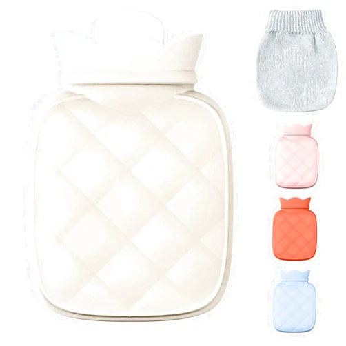 Redify Small Hot Water Bottle Bag for Hot & Cold Compress with Cover,Microwave Heating Soft Environment-Friendly Silicone for Babies Kids,Mini Hot Wate Bottle for Travel and Pain Relief,Holiday Gifts