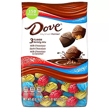 Dove Chocolate Dove Promises Variety Mix Chocolate Candy 43.07-Ounce 150-Piece Bag 43.07 Ounce (Pack of 1)