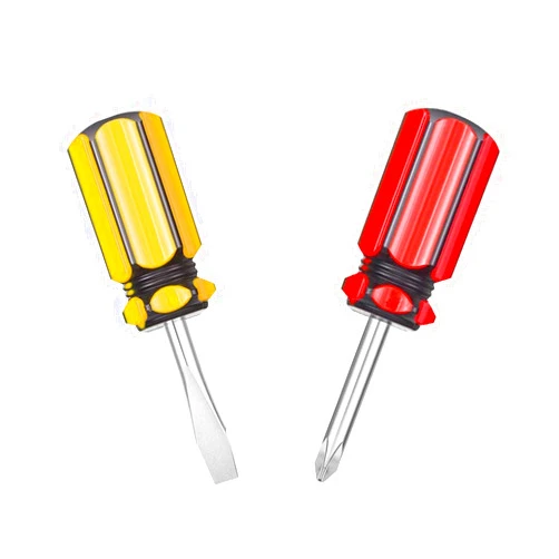Buspoll short screwdriver set two-color small handle stubby screwdriver Phillips screwdriver and flat head screwdriver