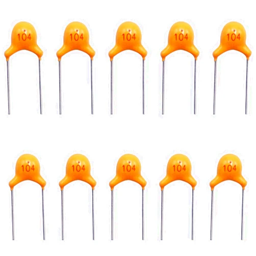 mxuteuk 120PCS 0.1uF 104 100nF Multilayer Monolithic Ceramic Capacitor 5.08mm