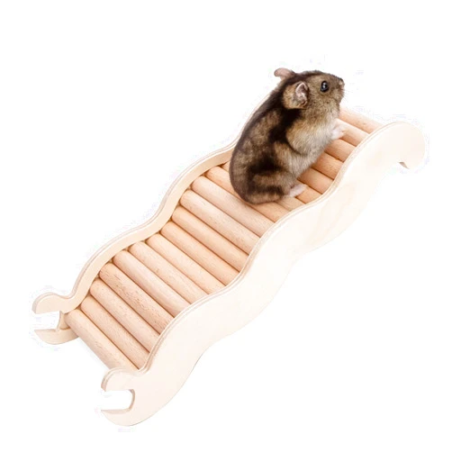 Niteangel Hamster Climbing Toy Wooden Ladder Bridge for Hamsters Gerbils Mice and Small Animals (Medium - 8.26'' L)
