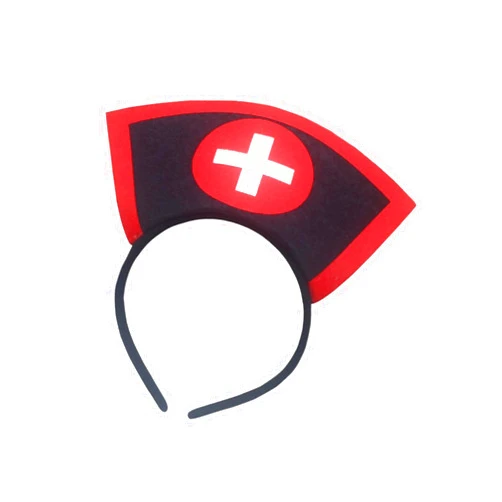 BinaryABC Nurse Hat Headband with Red Cross,Halloween Party Supplies(Black)