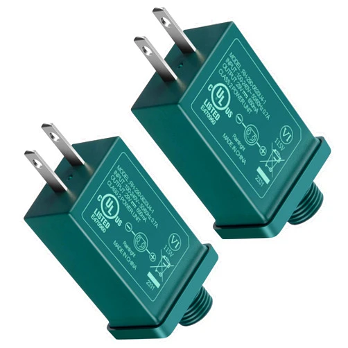 Feekoon 2 Pack 24V LED Power Supply, UL Certification LED Transformer Replacement Class 2 Power Supply, Low Voltage Power Adapter US Plug for Christmas Tree Lighting, Holiday String Light(24V, 18W)