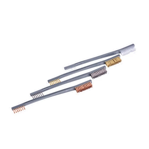 B Breakthrough Clean Technologies Breakthrough Clean Technologies® Double-Ended Brush Set, 4-Pack, Nylon, Phosphorus Bronze, Brass, & Stainless Steel